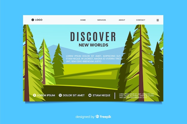 Free vector nature landing page flat design