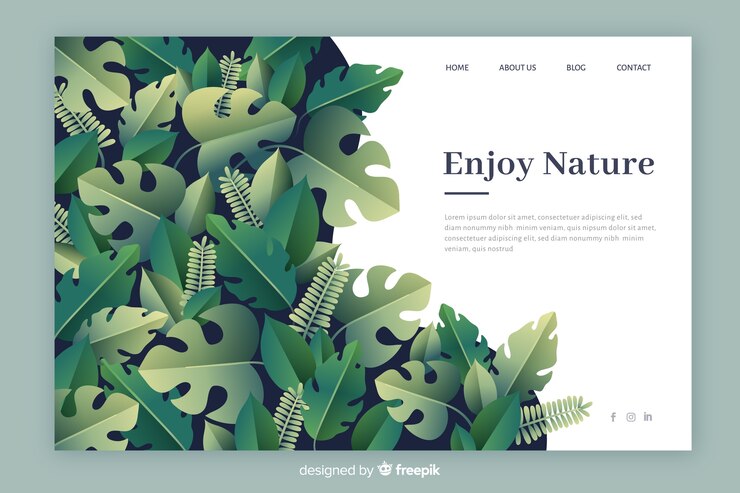 Free Vector nature landing page template