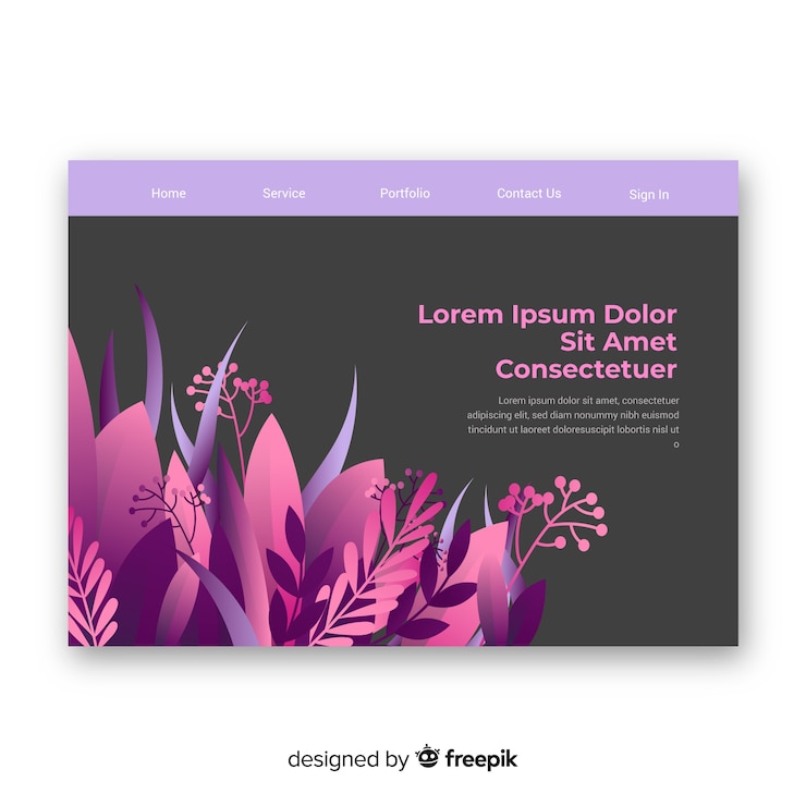 Free Vector nature landing page template