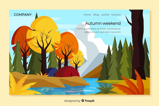 Free vector nature landing page with landscape