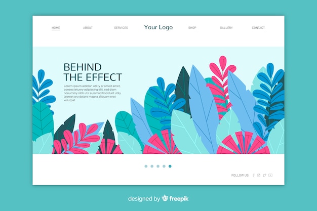 Nature landing page with leaves