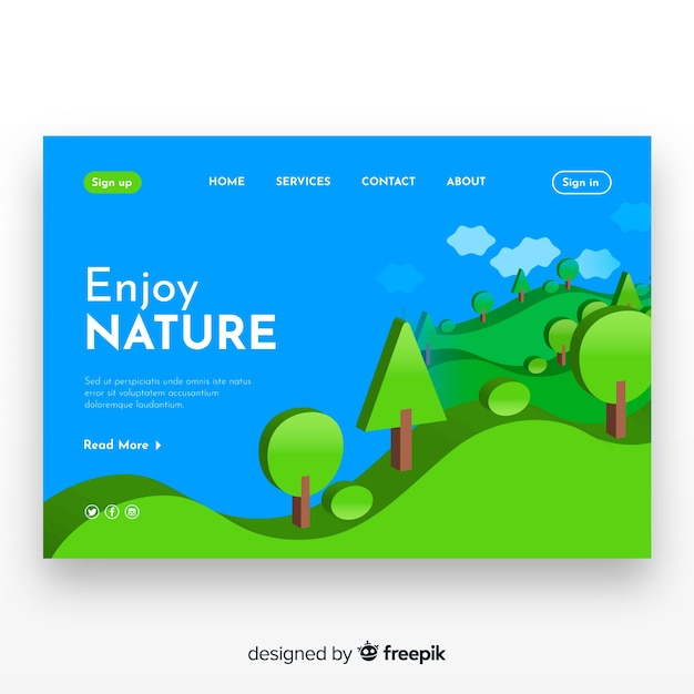 Nature landing page