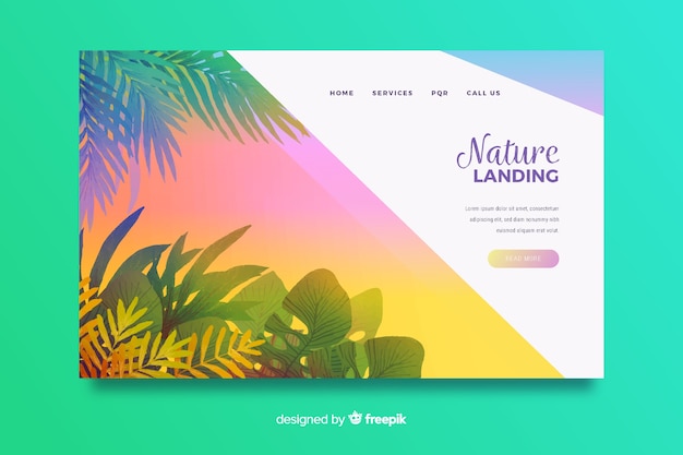 Free vector nature landing page