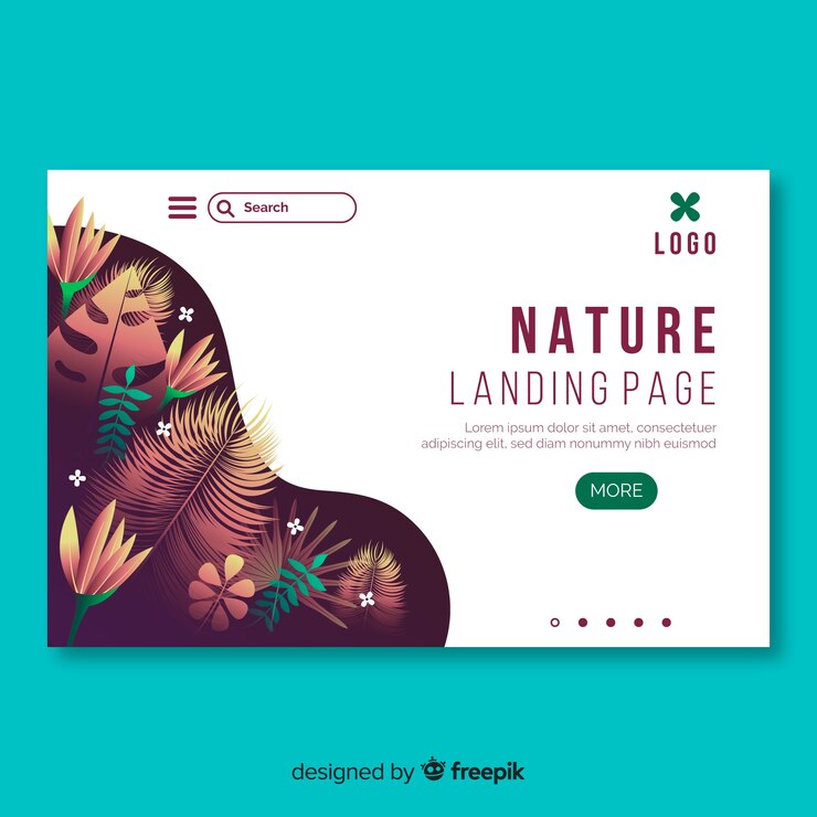 Free Vector nature landing page