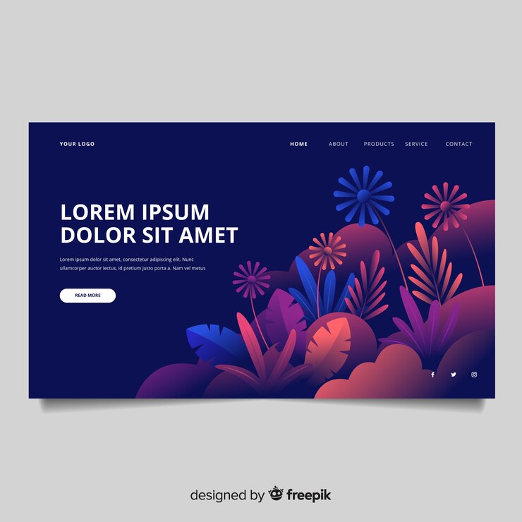 Free Vector nature landing page