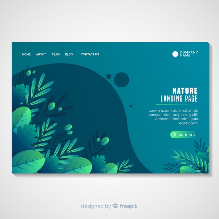 Free Vector nature landing page