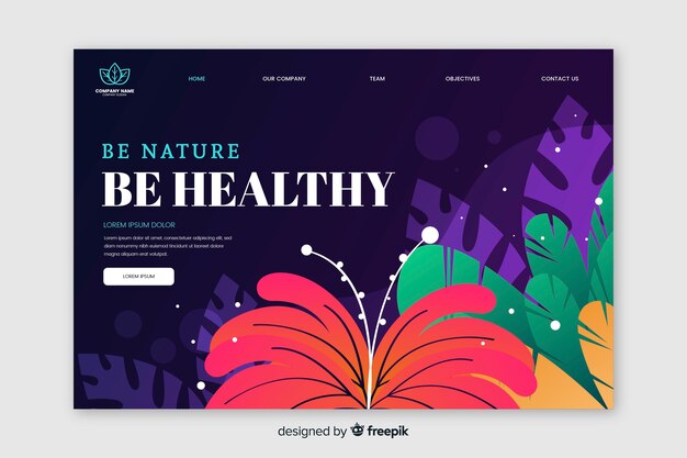 Free vector nature landing page