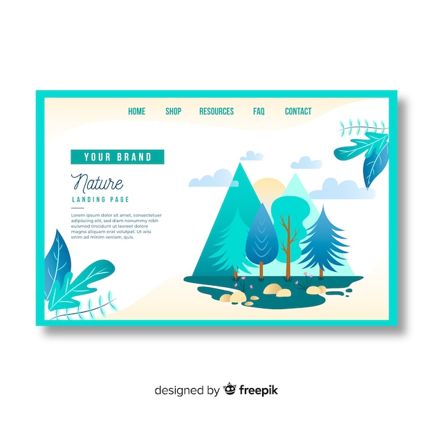 Free vector nature landing page