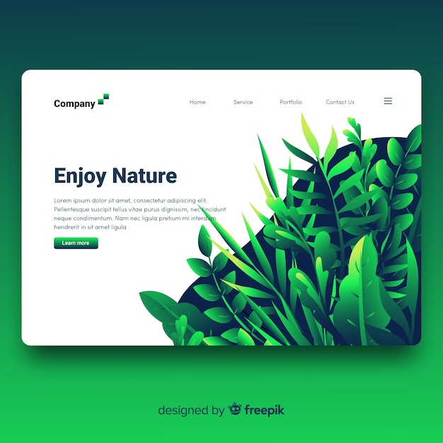 Free vector nature landing page