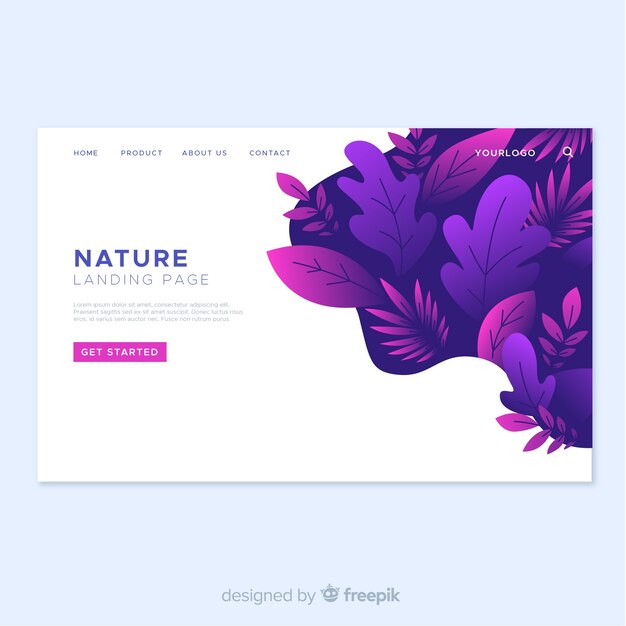 Nature landing page