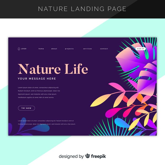 Nature landing page