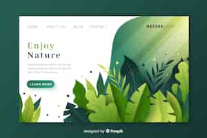 Free vector nature landing page