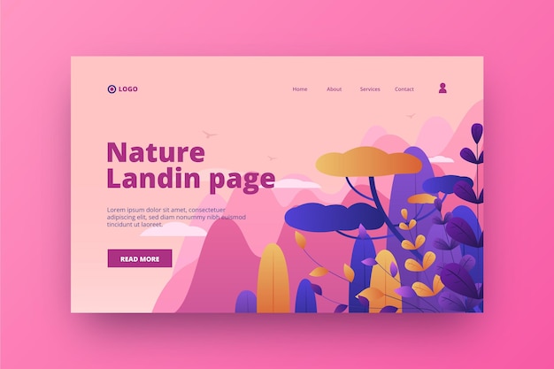 Nature landing pages template