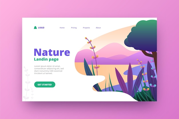 Nature landing pages template