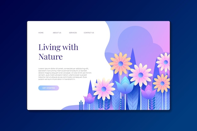 Free vector nature landing pages template