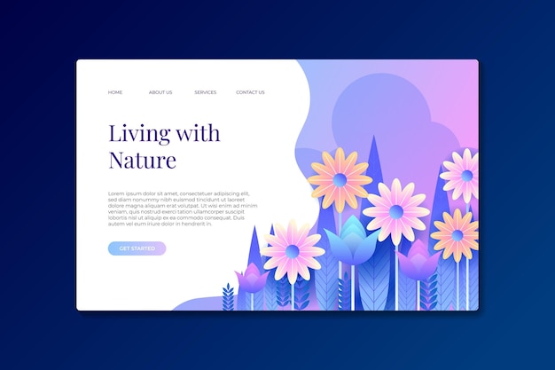 無料ベクター 自然のランディングページテンプレート