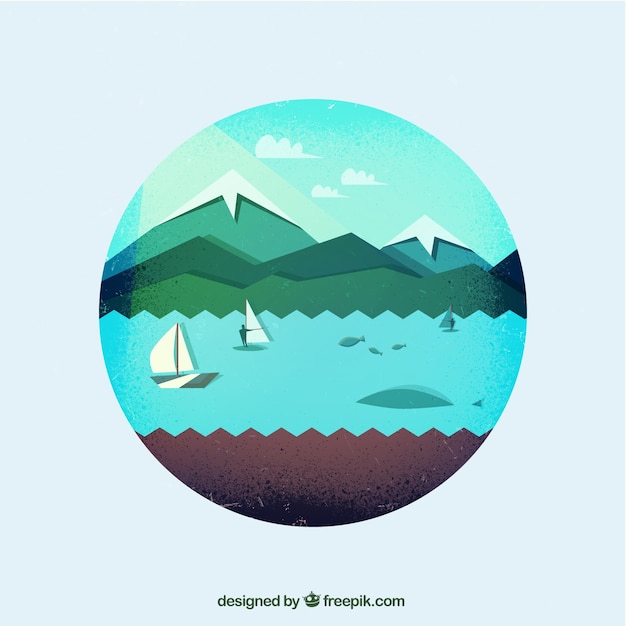 Free vector nature landscape in abstract style