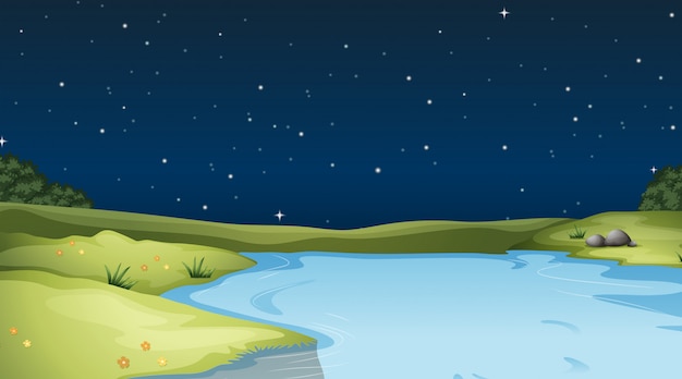 A nature landscape background  at night