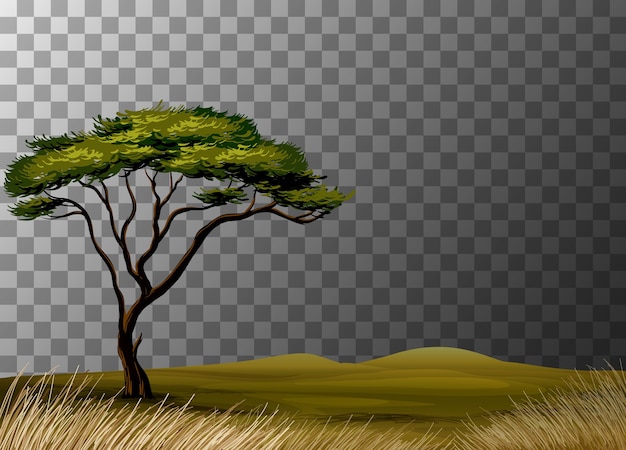 Free vector nature landscape scene on transparent background