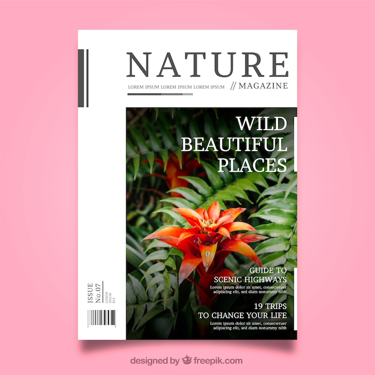 Free Vector nature magazine template