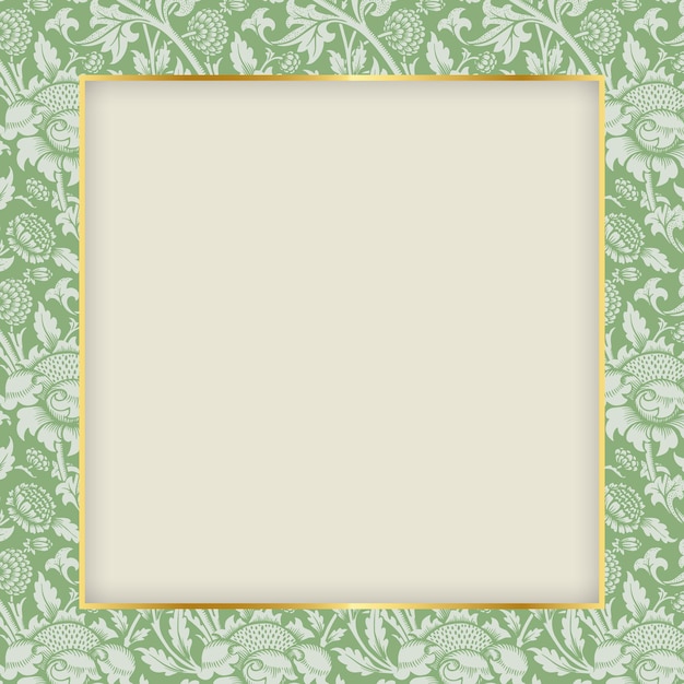 Free vector nature ornament frame pattern inspired by william morris