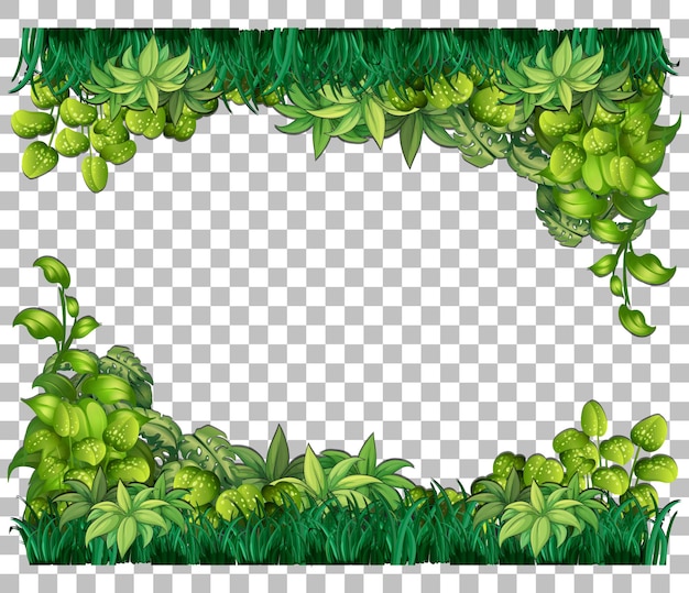 Free vector nature plants frame transparent background