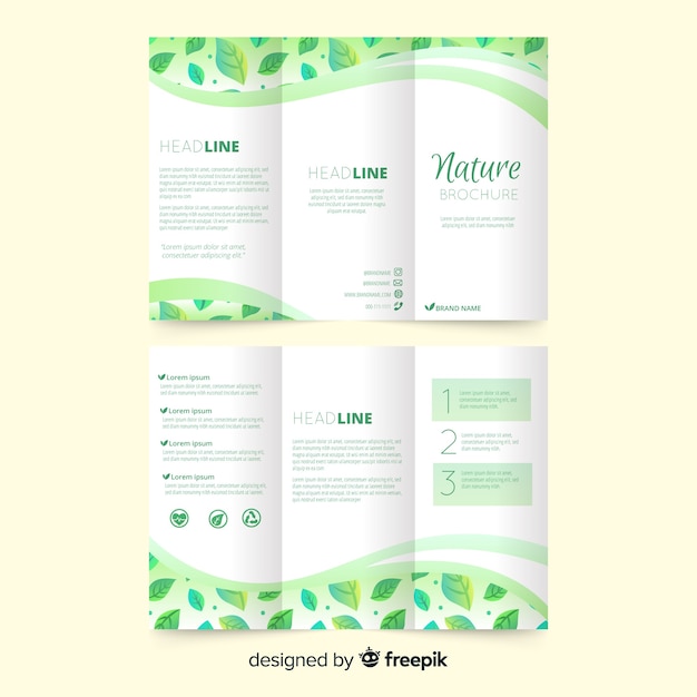 Free vector nature trifold brochure