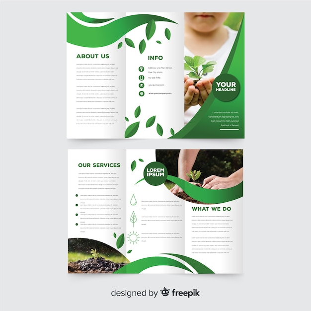 Nature trifold flyer template