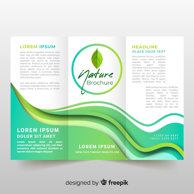 Nature trifold flyer template