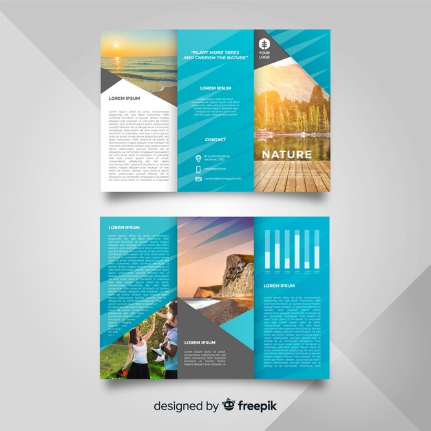 Nature trifold flyer template