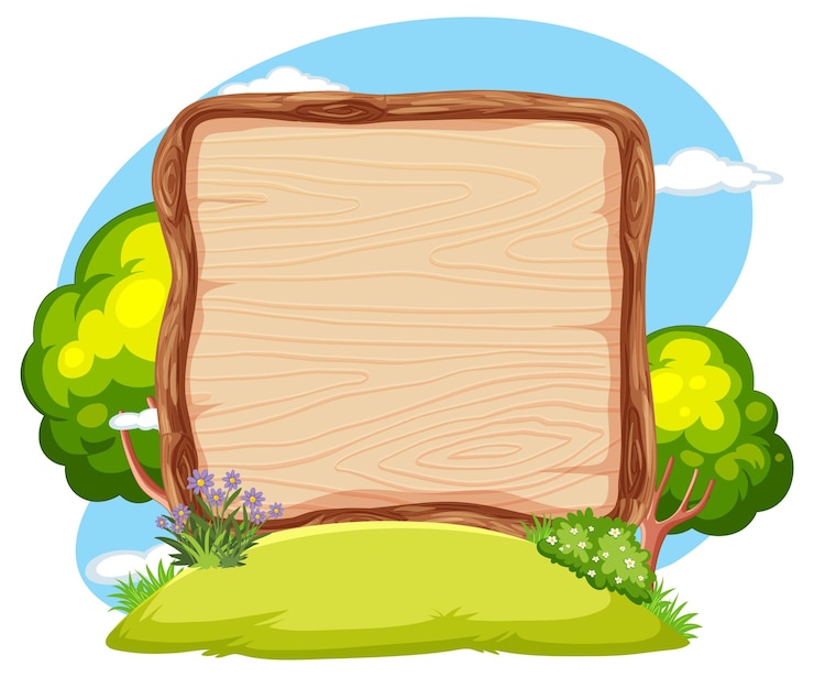 Free Vector naturethemed wooden signboard illustration