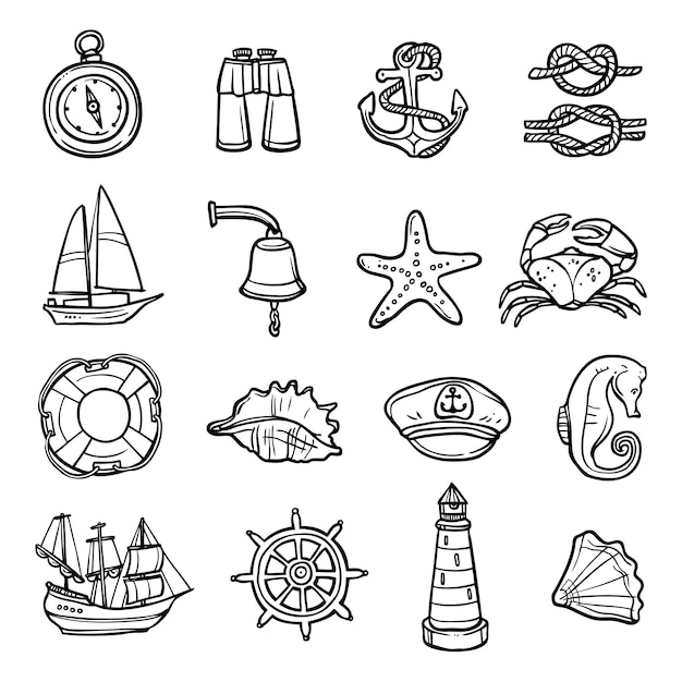 Free Vector | Beer black doodle icons set