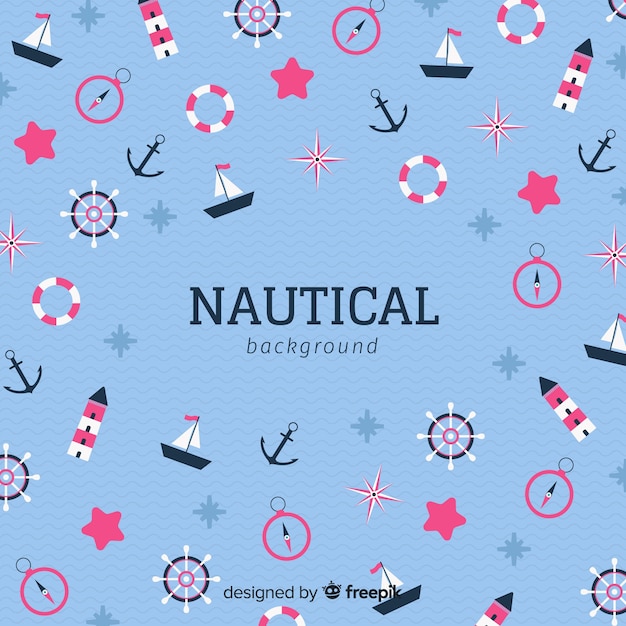 Free vector nautical elements background