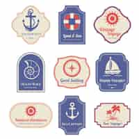 Free vector nautical emblems set