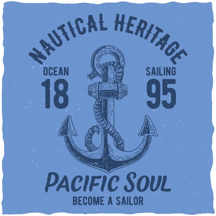 Free Vector nautical heritage poster