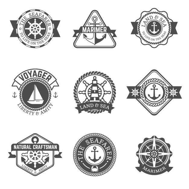 Nautical Isolated Label Set