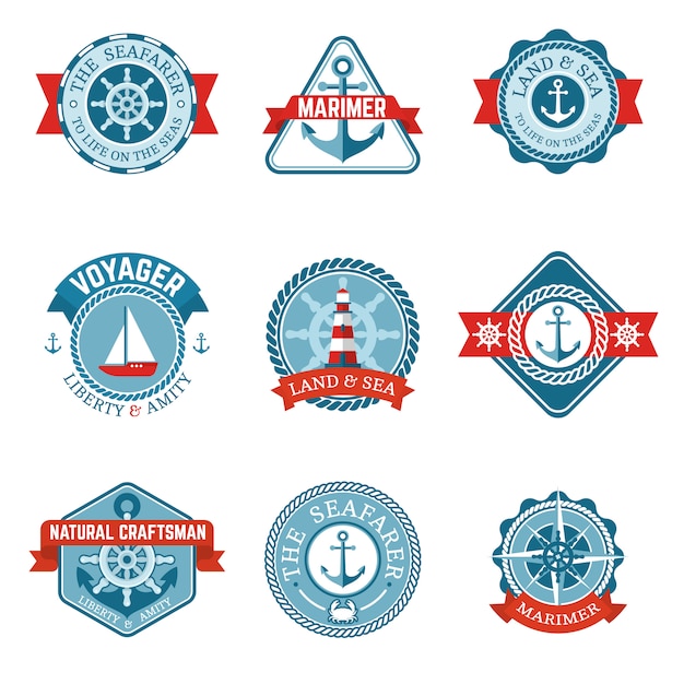 Free vector nautical label set