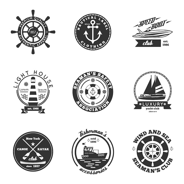 Nautical Labels Set