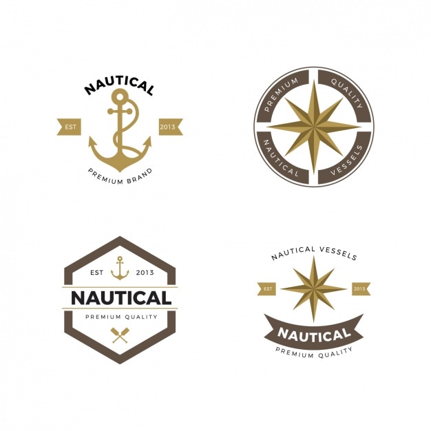 Free vector nautical logos collection