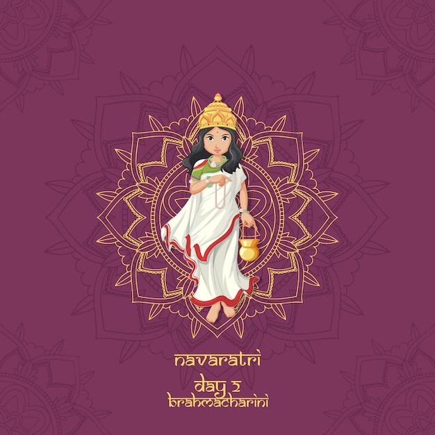 Navarati festival poster with goddess