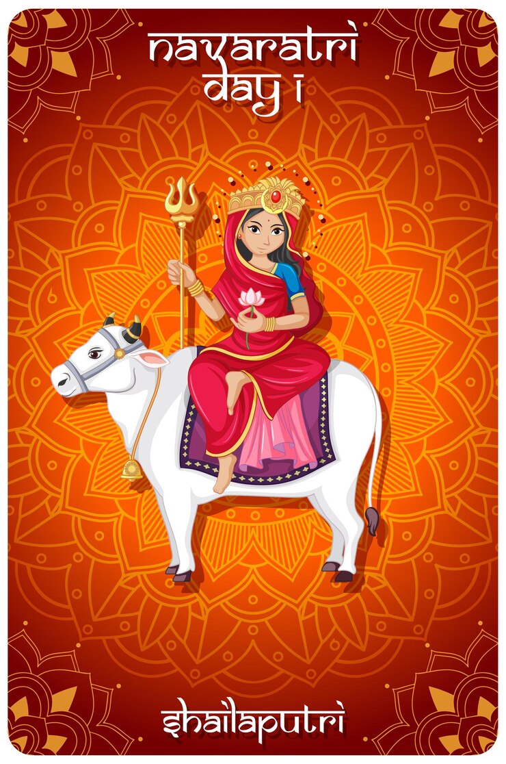 मुफ़्त वेक्टर navaratri poster design with goddess