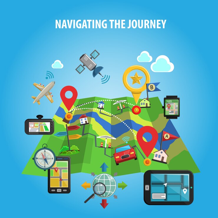 Free Vector navigating the journey concept 