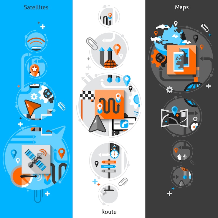 Free Vector navigation banner set