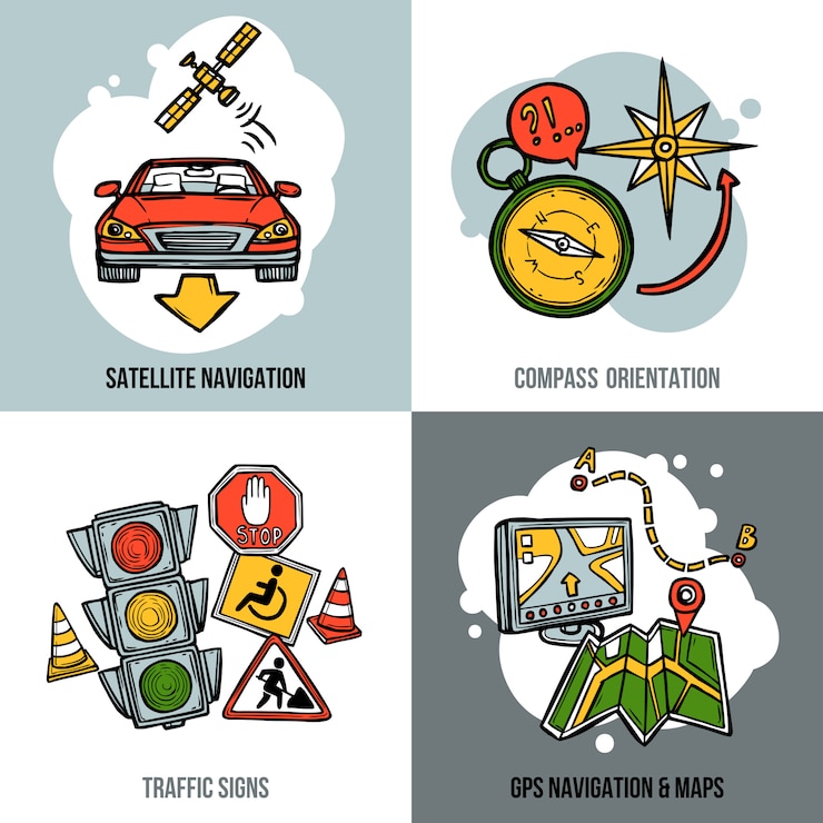 मुफ़्त वेक्टर navigation concept set