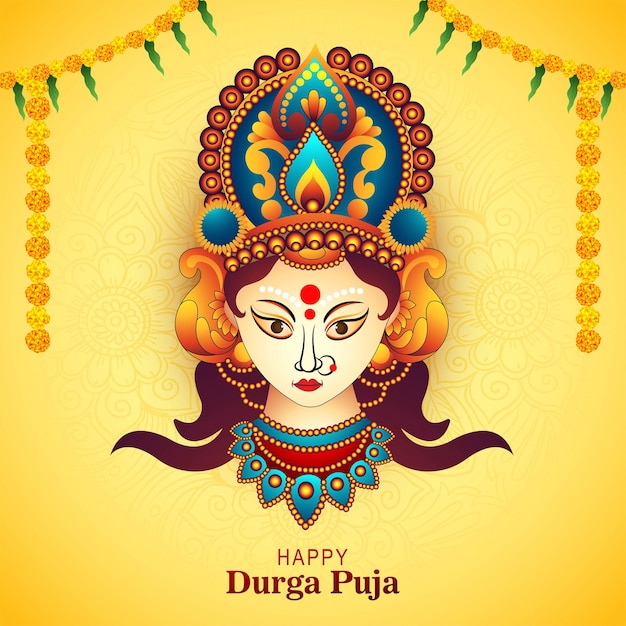 Navratri 및 durga puja 축제 문화 축하 카드 배경