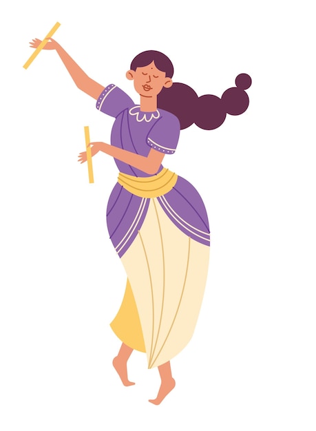 Free vector navratri dancer lady