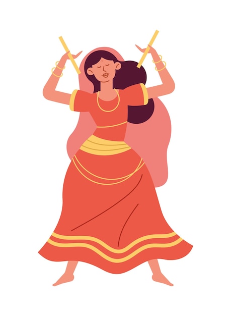 Free vector navratri dancer woman