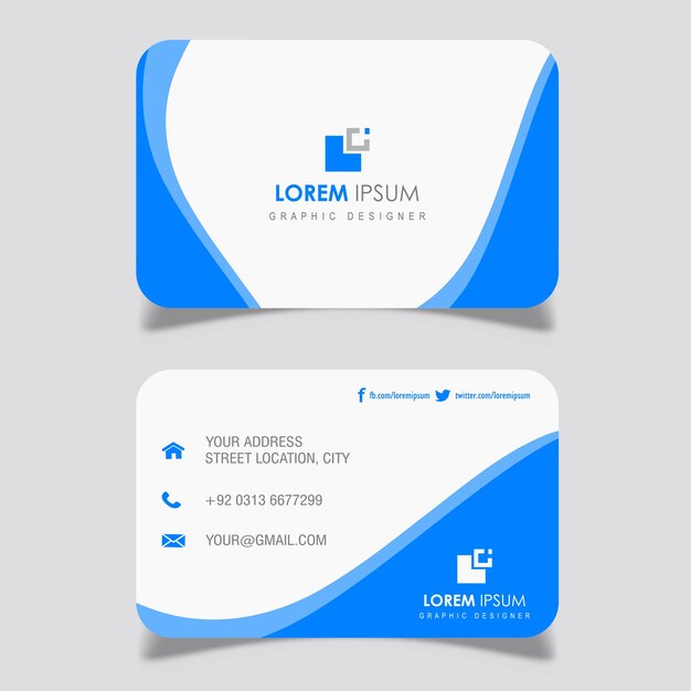 Navy Blue Wavy Business card Designs