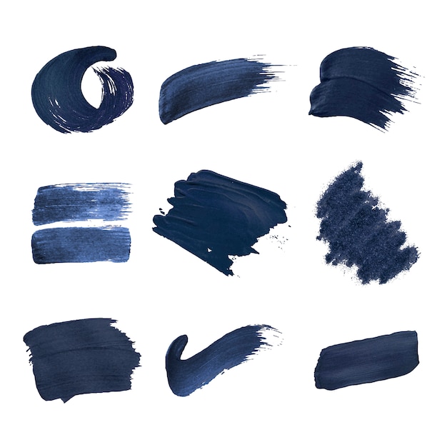 Free vector navy brush strokes collection