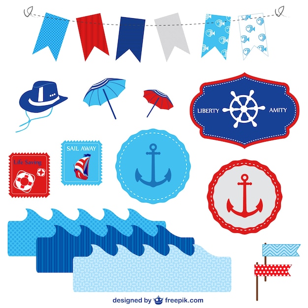 Free vector navy labels and icons